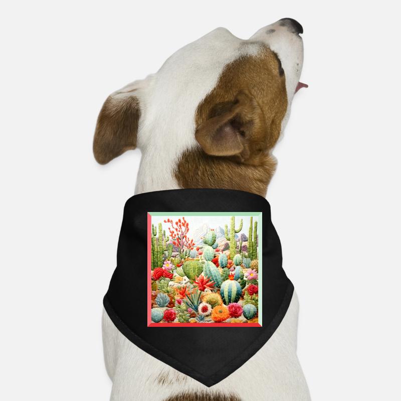 Embroidery cacti collection garden landscape Dog Bandana