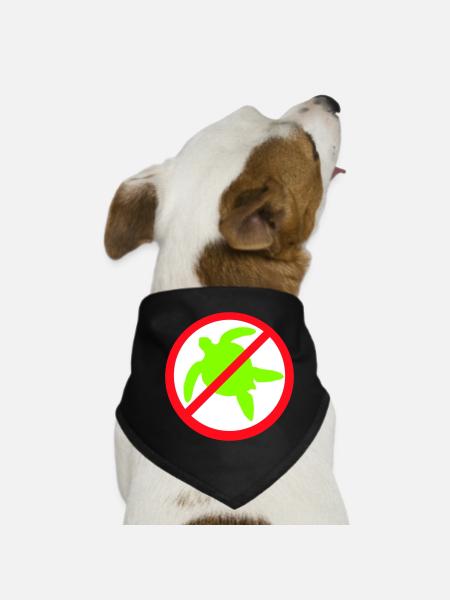 Keine Wasserschildkröte Verboten Schild Zone gegen - Hunde-Bandana - Schwarz - Vorne