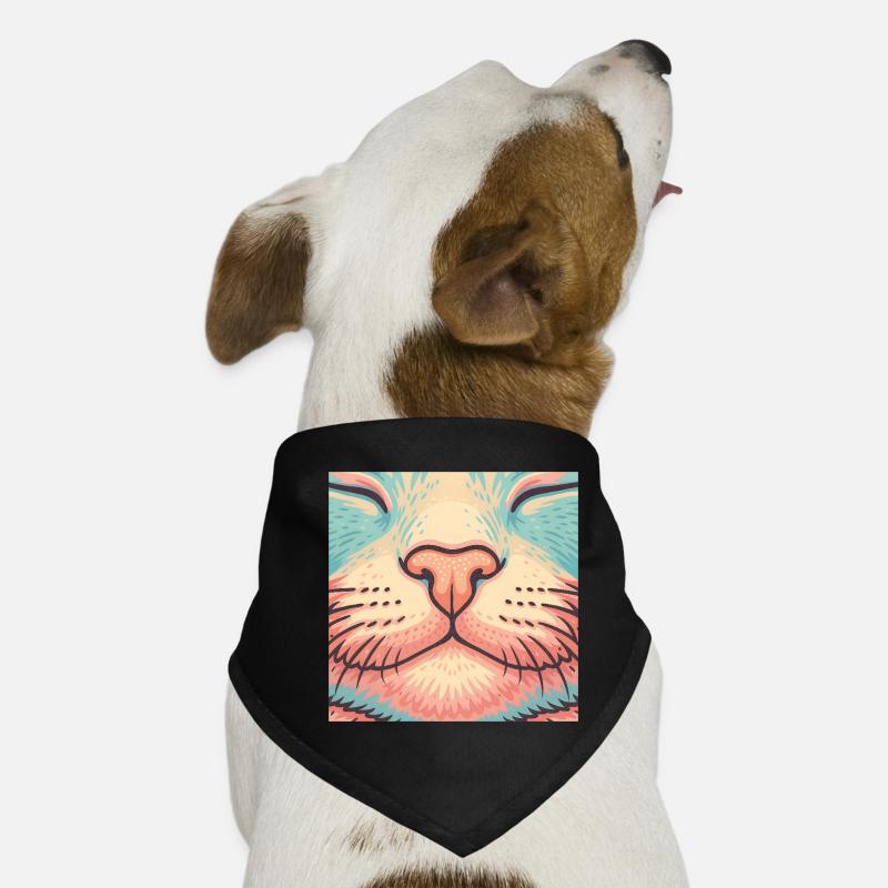 Nez de chat rétro - Illustration de moustaches colorées Bandana pour chien