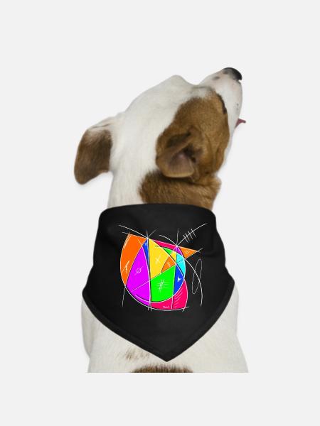 Farbiges Chaoszeichen Kunst - Hunde-Bandana - Schwarz - Vorne