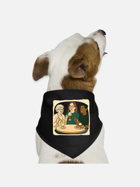 Oma Karin - im Eis Cafe - Dog Bandana - black - Front