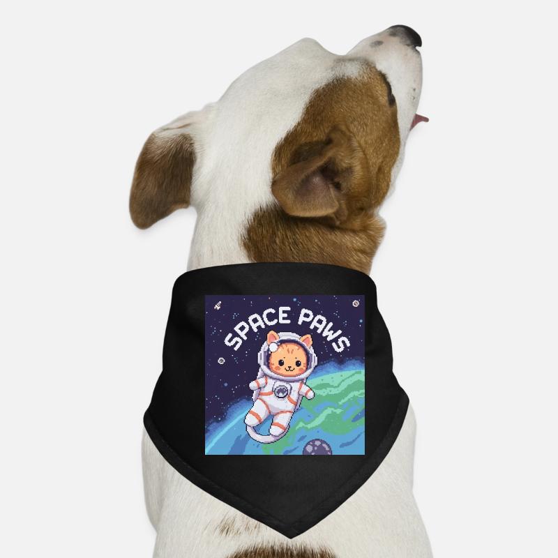 Space Paws - Pixel Cat Astronaute Bandana pour chien