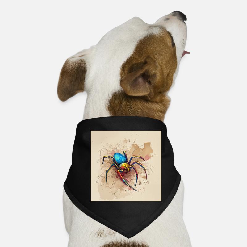 Araignée colorée dans le style aquarelle Bandana pour chien