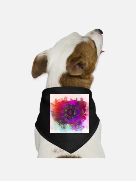 Abstract poppy - Dog Bandana - black - Front