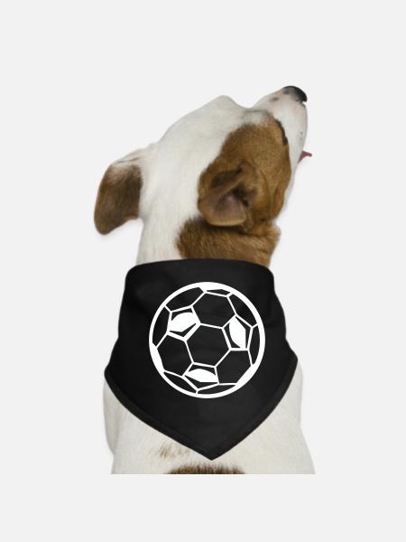 Fussball Ball Soccer - Hunde-Bandana - Schwarz - Vorne