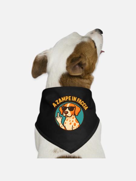 With paws in the face - Dog Bandana - black - Front