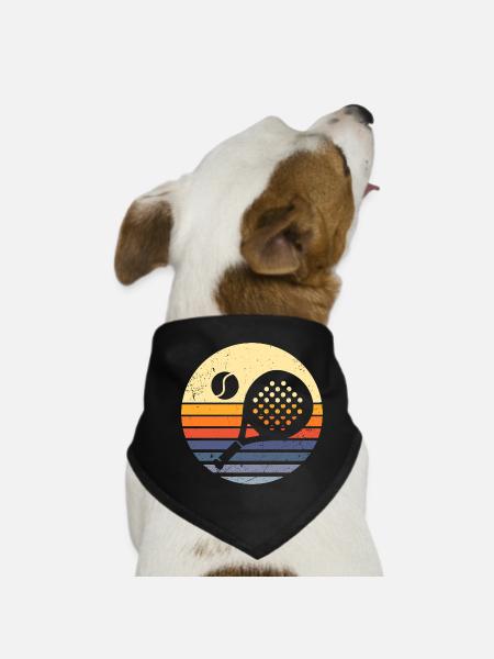 Padel Retro – Vintage Sport Look - Hunde-Bandana - Schwarz - Vorne