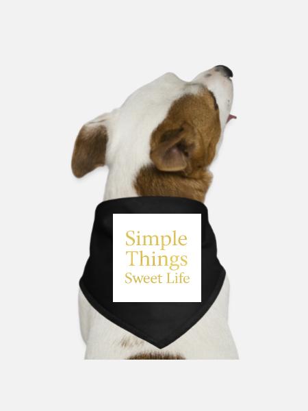 Simple Things Sweet Life (Gold Edition) - Dog Bandana - black - Front