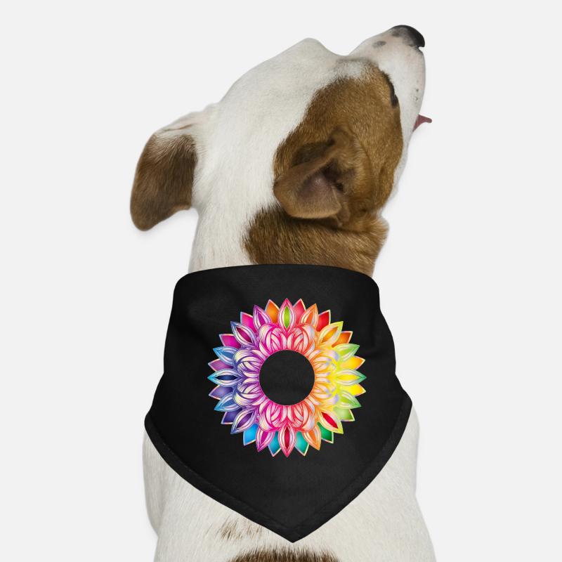 Colourful flower frame – floral mandala design Dog Bandana