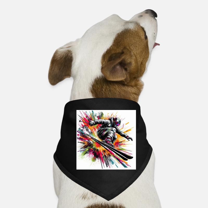 Farbenstürmer Snowboard Sprung Hunde-Bandana
