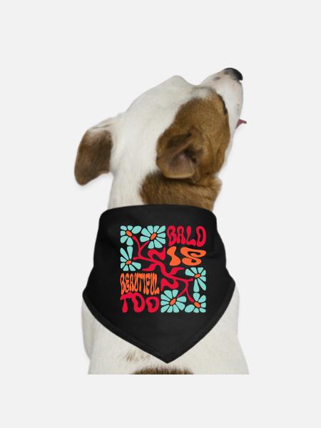 Kahl ist schön - Hunde-Bandana - Schwarz - Vorne