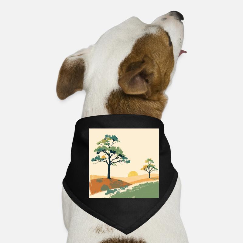Pastel Sunset Trees Dog Bandana