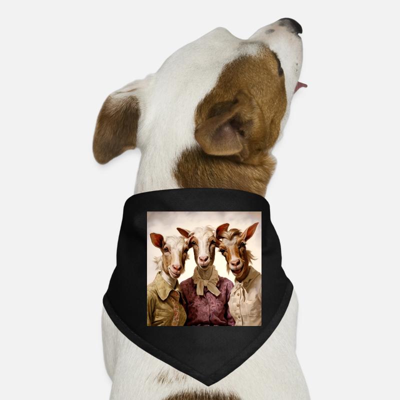 Retro goat trio in vintage style Dog Bandana