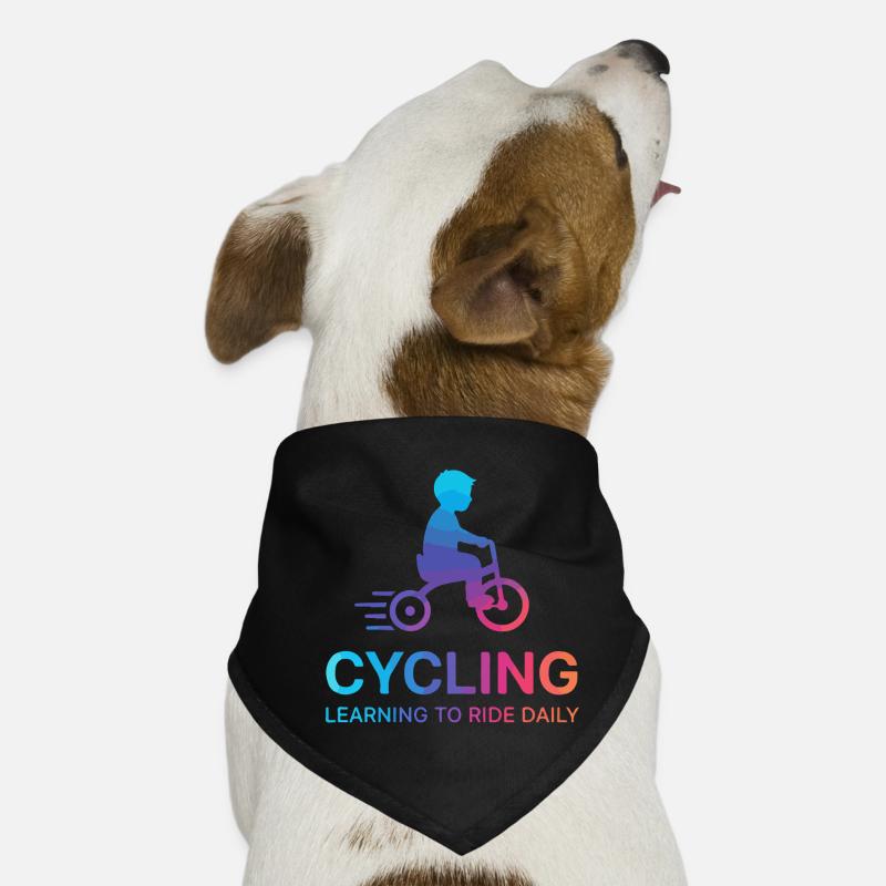 Kind-Kind-Radfahrer-Lernender Hunde-Bandana