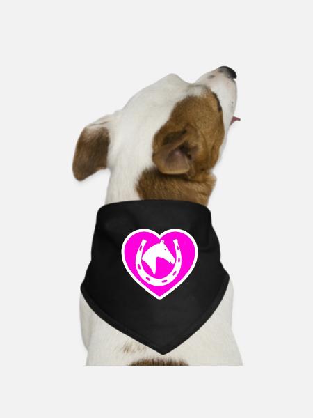 horses - Dog Bandana - black - Front