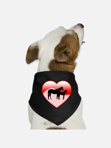 Pferde - Hunde-Bandana - Schwarz - Vorne