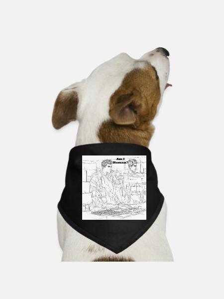 Humain ou robot - Bandana pour chien - noir - Devant