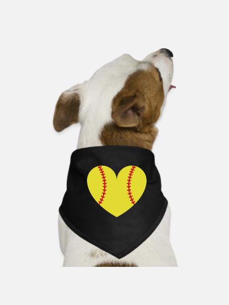 Cœur softball - Bandana pour chien - noir - Devant