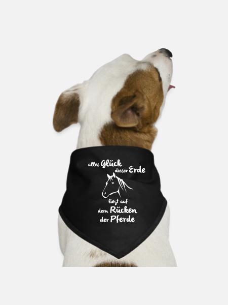 Glück der Erde auf dem Rücken der Pferde - Hunde-Bandana - Schwarz - Vorne