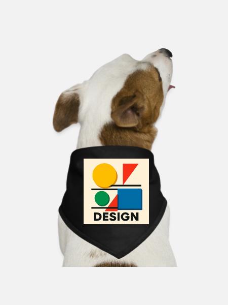 Geometrie Bauhaus Farbige Komposition - Hunde-Bandana - Schwarz - Vorne