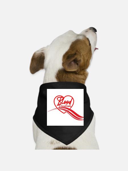 Herz-Logo der Blutspende - Hunde-Bandana - Schwarz - Vorne
