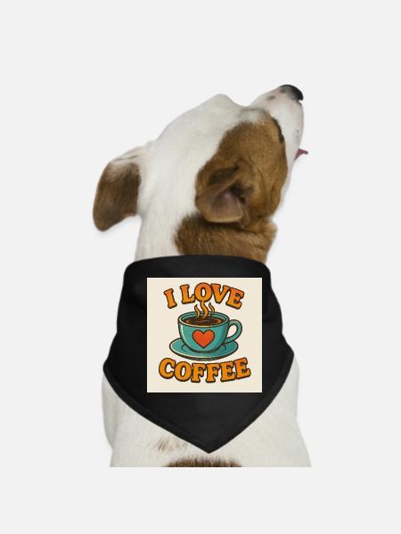 Kaffee-Liebesbecher - Hunde-Bandana - Schwarz - Vorne