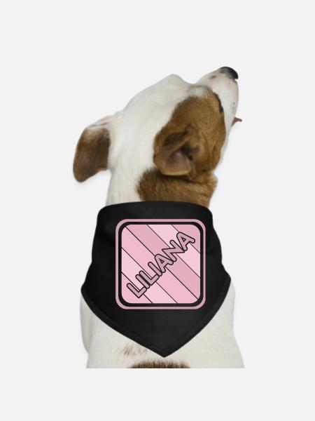 Geschenk für Liliana - Hunde-Bandana - Schwarz - Vorne