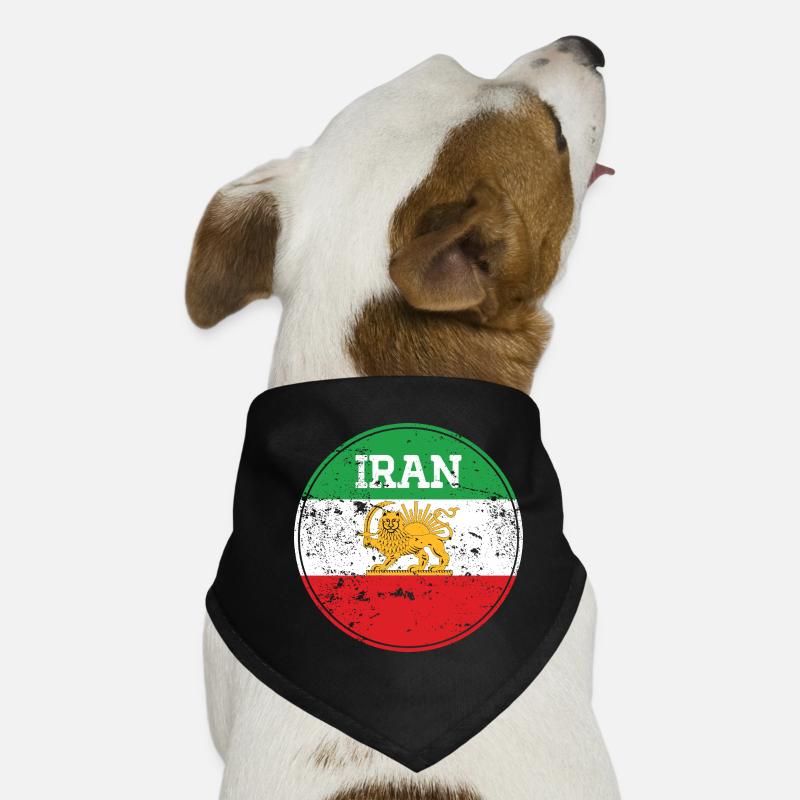 Vintage Iran Lion Emblem Round Dog Bandana