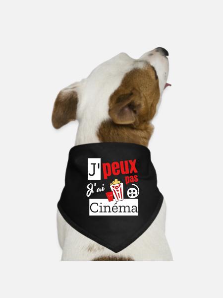 Ich kann kein Kino haben. - Hunde-Bandana - Schwarz - Vorne