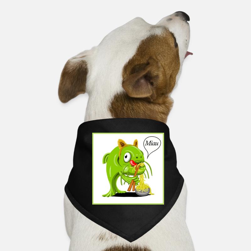 Catfish dressed as a cat slurping noodles Dog Bandana