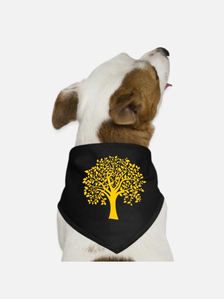 Silhouette de base jaune à imprimé Jumbo Tree - Bandana pour chien - noir - Devant