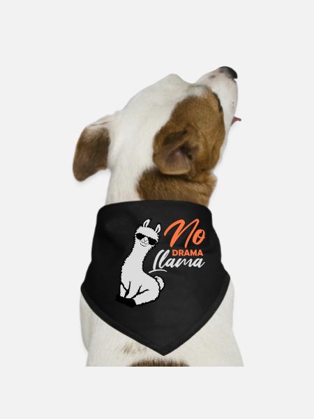 Pas de drame Lama Lunettes de soleil cool assis détendu - Bandana pour chien - noir - Devant