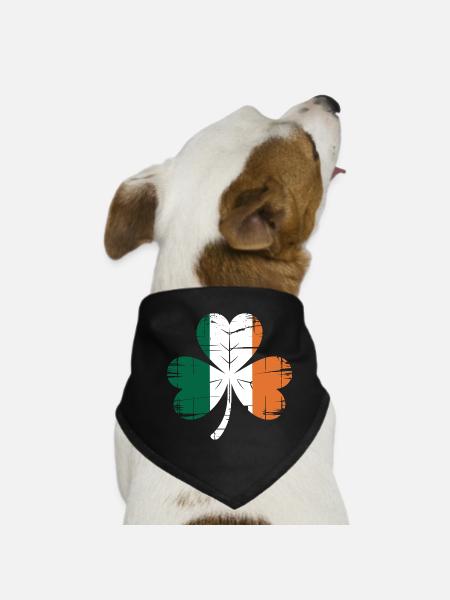 Irischer Stolz - Hunde-Bandana - Schwarz - Vorne