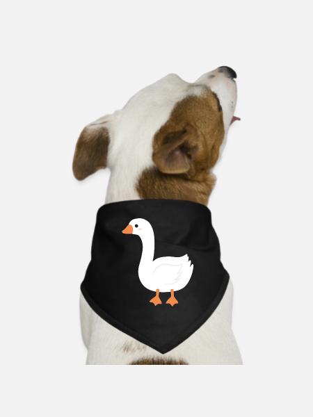 Gans-Zeichentrick-Orangenschnabel - Hunde-Bandana - Schwarz - Vorne