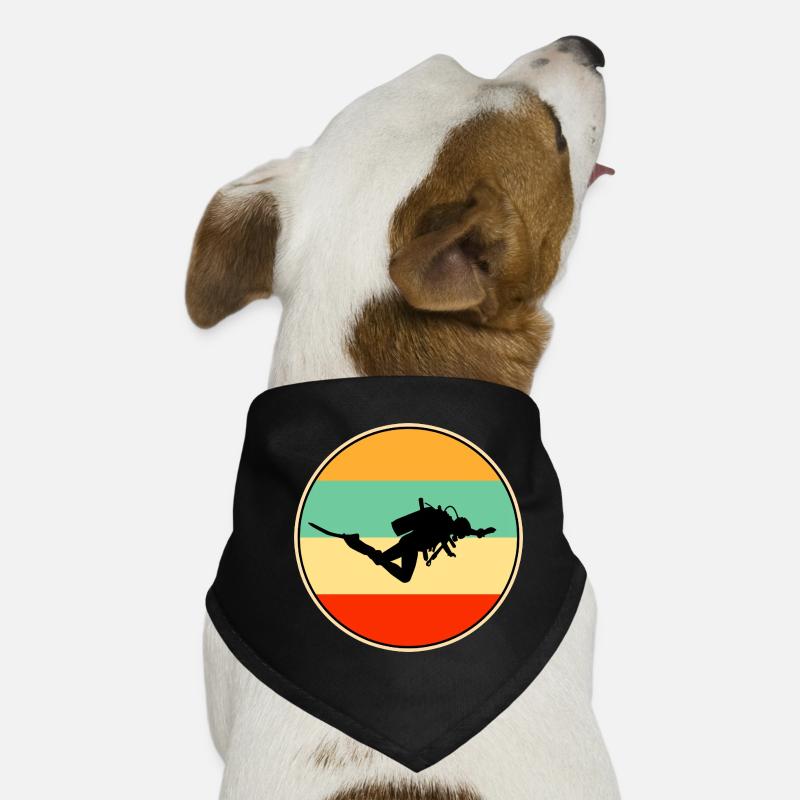 Silhouette rétro de plongeur Vintage Sunset Bandana pour chien