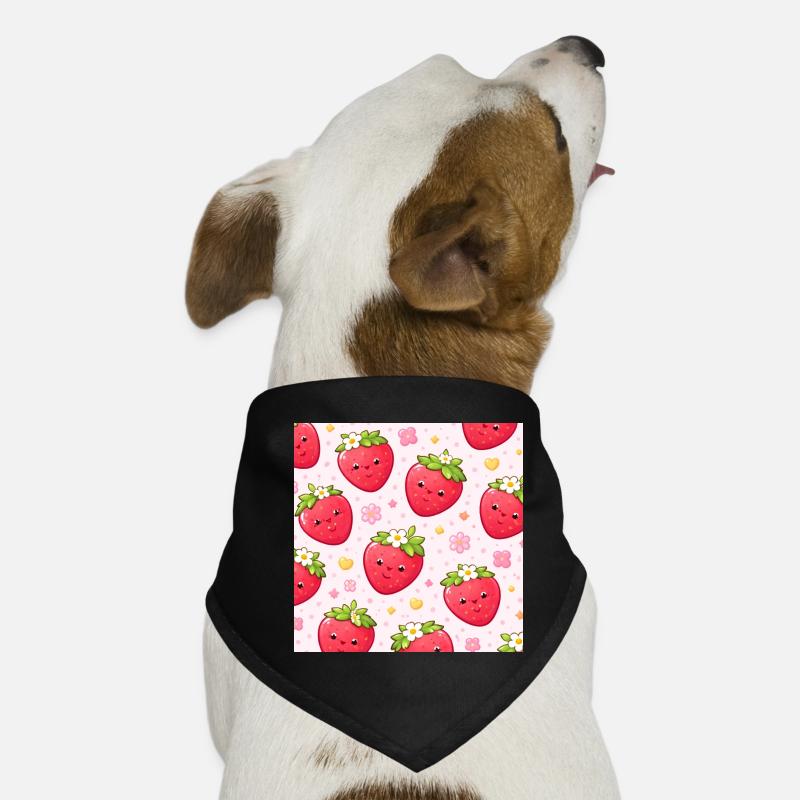 Kawaii Strawberry Polka Dot Pattern Pink Dog Bandana