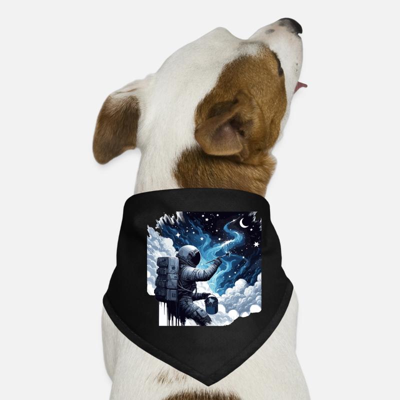 Astronaut peint la nuit : peintre spatial créatif Bandana pour chien