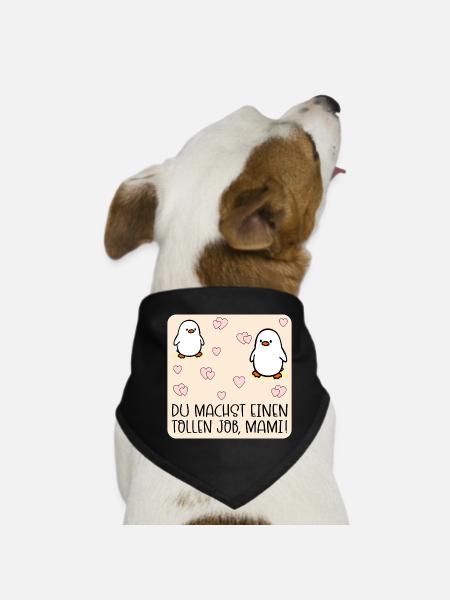 Muttertag Mama Job Kind - Hunde-Bandana - Schwarz - Vorne