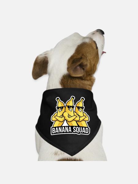 Lustige Banane: Obst- und Humor-Design - Hunde-Bandana - Schwarz - Vorne