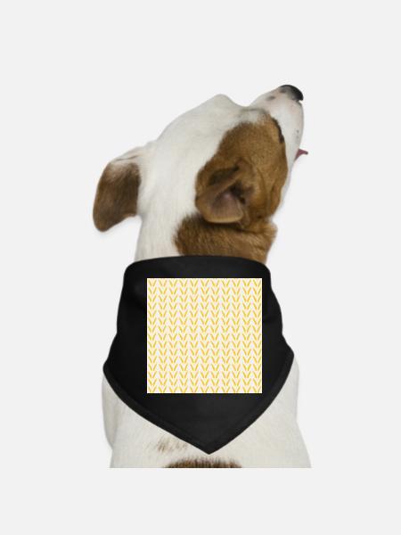 Goldenes Roggen Muster - Hunde-Bandana - Schwarz - Vorne