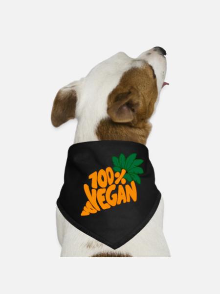 Nutrition alimentaire 100 % vegan Drôle - Bandana pour chien - noir - Devant