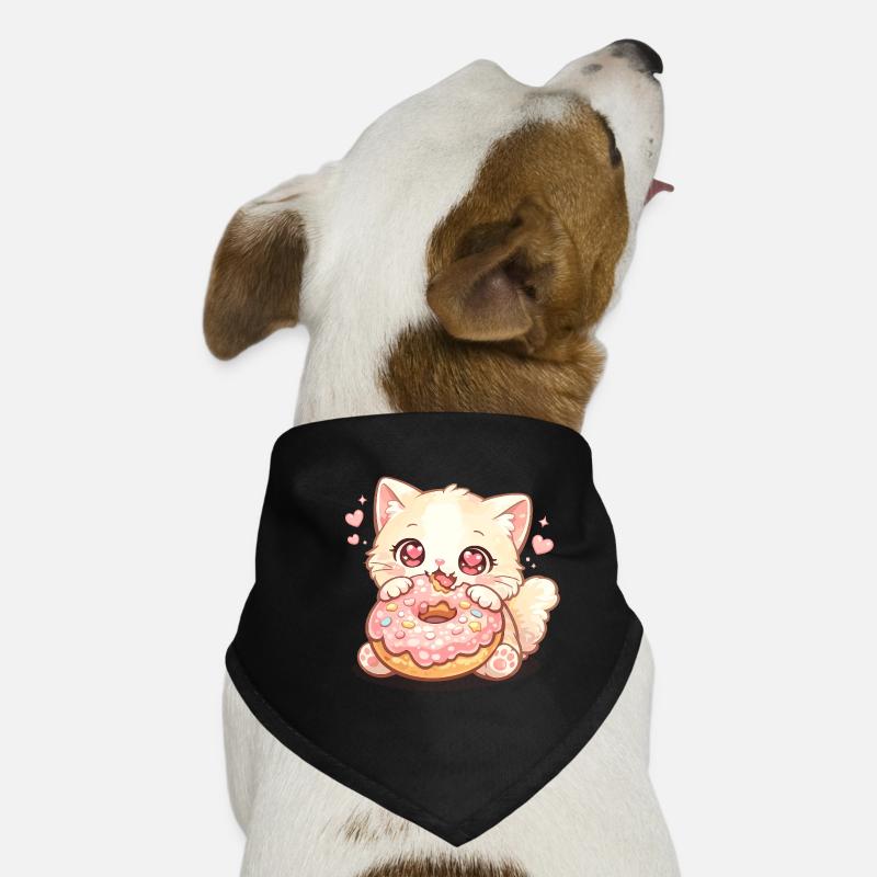 Chaton avec un donut Bandana pour chien