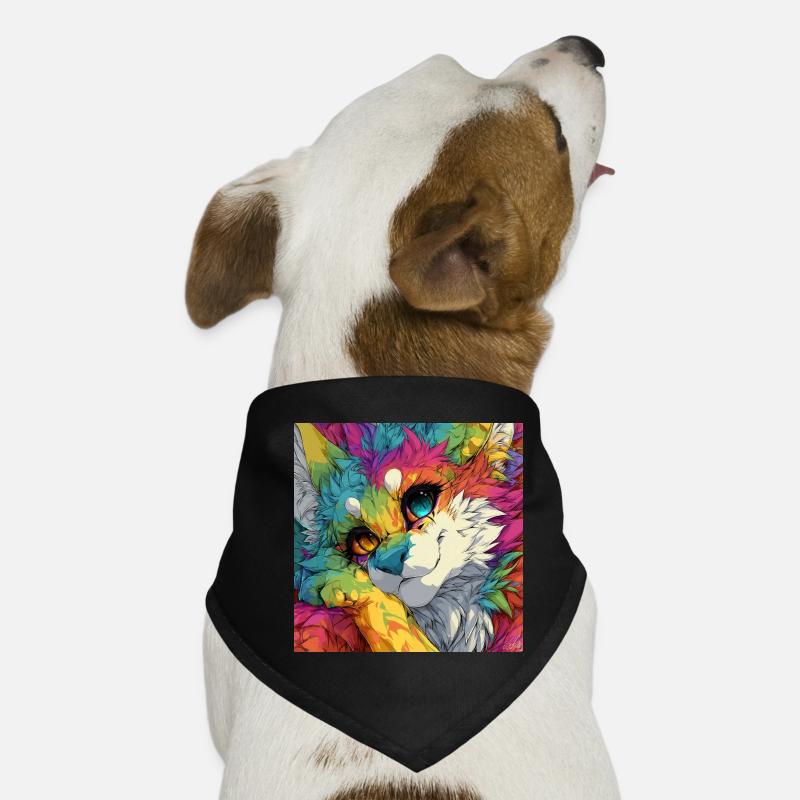 Rainbow Fur Cuddly Cat Dog Bandana