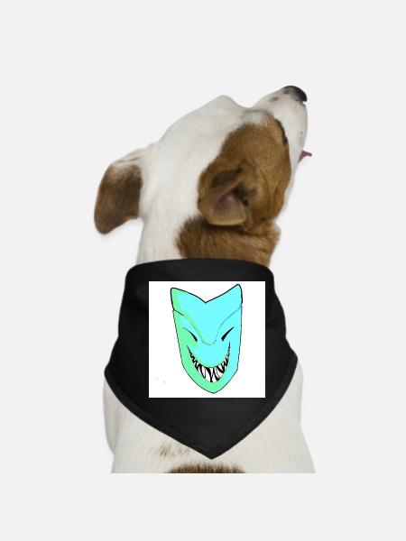 Masque souriant dans le dégradé - Bandana pour chien - noir - Devant