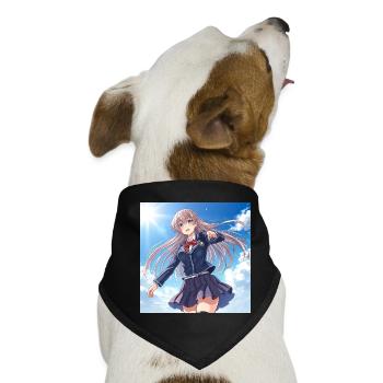 Schulmädchen im blauen Himmel - Hunde-Bandana - Schwarz - Vorne