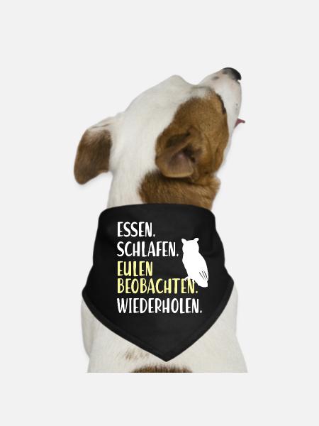Eulen Beobachten Eule Ornithologen Vogel Uhu Kauz - Hunde-Bandana - Schwarz - Vorne