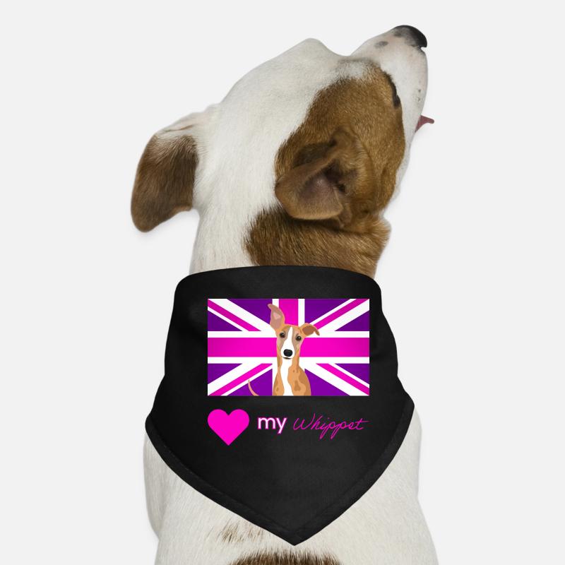PURPLEWHIPPET (Rosa Text, Lebendig) - Hunde-Bandana - Schwarz