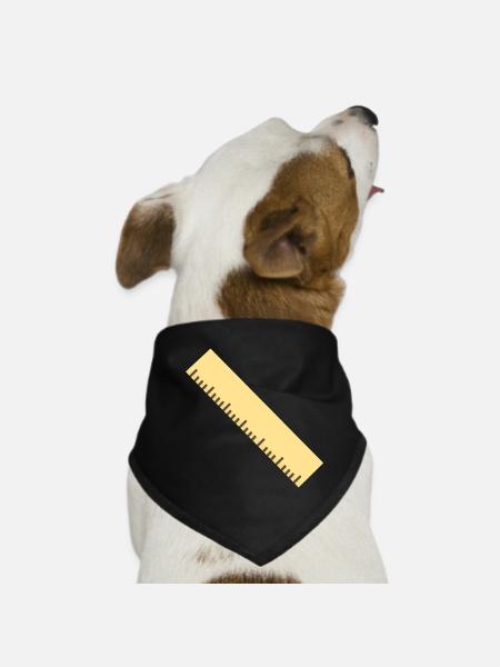 Diagonal Ruler Line Art - Dog Bandana - black - Front