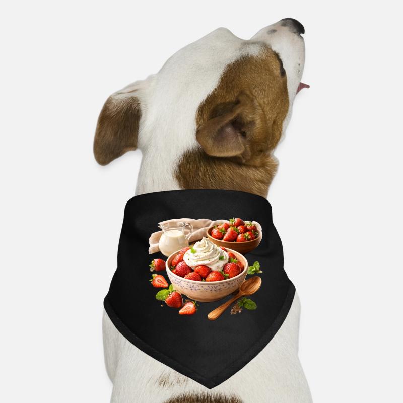 Erdbeeren mit Sahne Hunde-Bandana