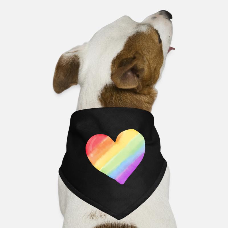 Cœur aquarelle arc-en-ciel Bandana pour chien